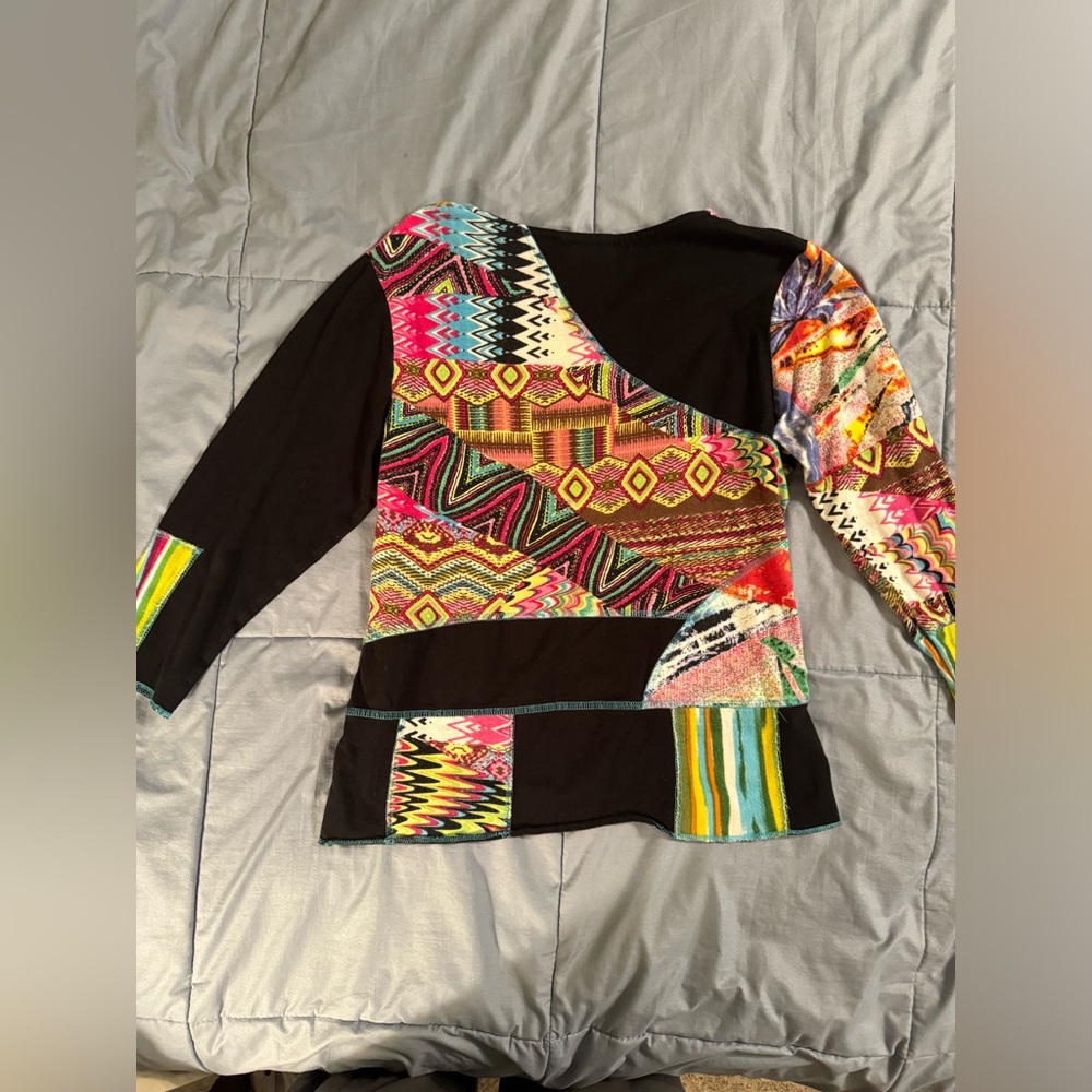 Parsley And Sage Boho Patchwork Top - image 2